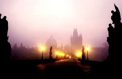 Fog at Dusk, Prague, Czech Republic