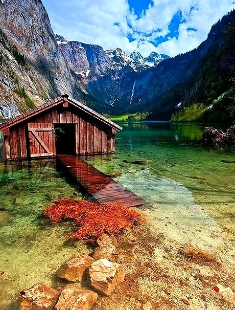 Boathouse, Obersee Lake, Germany
