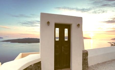 Doorway to Sunset, Santorini, Greece
